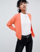 Asos Design Cardigan In Fine Knit - Orange