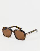 Spitfire Cut Thirty Eight Square Sunglasses In Tort-brown