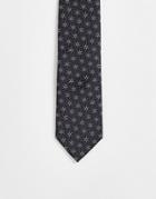 Twisted Tailor Tie In Black With Jaquard Design