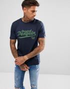 Original Penguin T-shirt Embroidered Logo Regular Fit In Navy - Navy