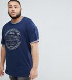 Duke Plus T-shirt With Classic Print And Embroidery - Navy