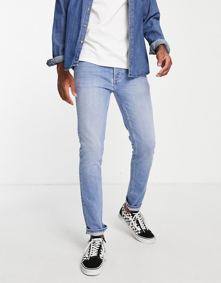 Topman Stretch Skinny Jeans In Powder Blue-blues