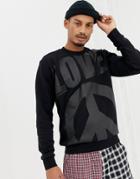 Love Moschino Peace Print Sweater - Black