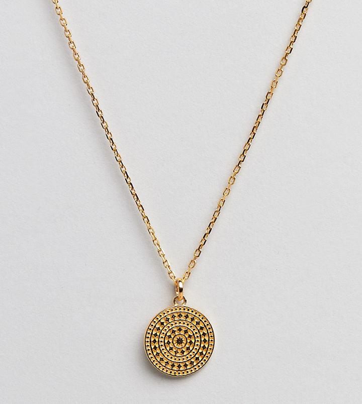 Carrie Elizabeth Small 14k Gold Vermeil Geo-tribal Disc Pendant - Gold