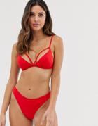 French Connection Strappy Bikini Set-red