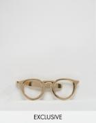 Reclaimed Vintage Retro Glasses Tie Clip - Gold