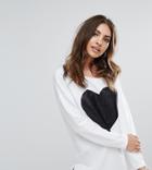 Only Valentine Heart Foil Sweater - White