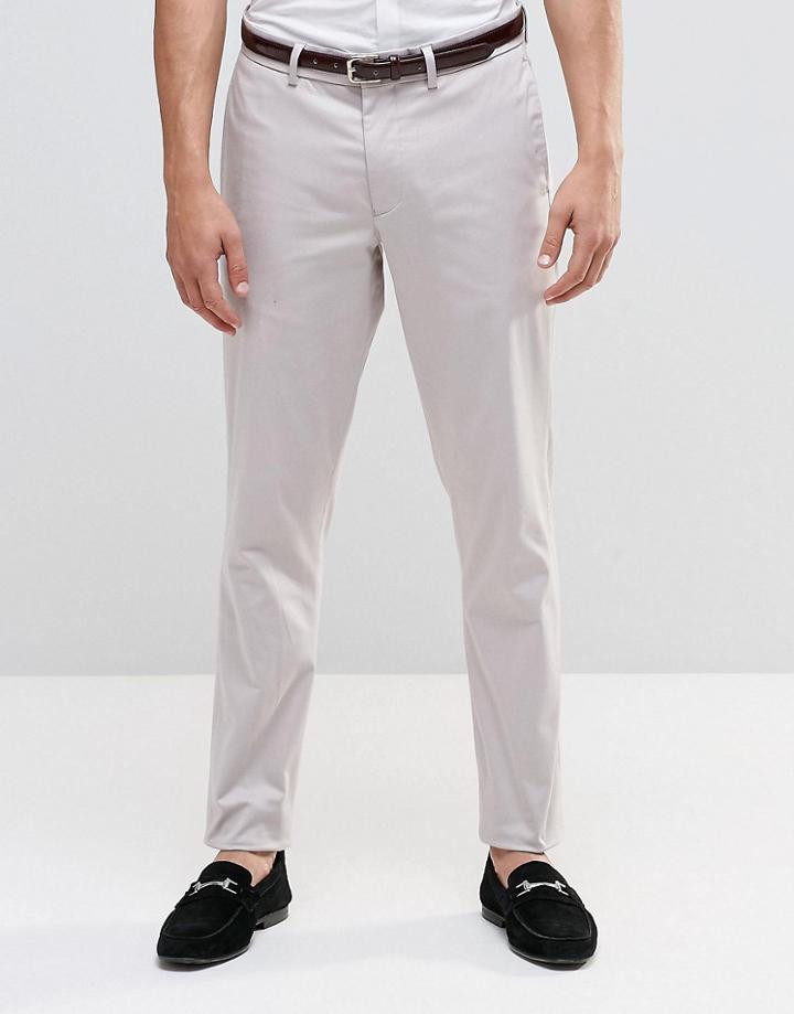 Asos Skinny Smart Chinos In Light Grey - Silver Cloud