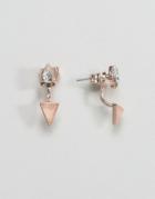 Asos Jewel Triangle Swing Earrings - Pink