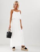 Brave Soul Broderie Anglais Maxi Dress In White - White