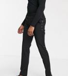 Asos Design Tall Skinny Tuxedo Suit Pants In Black
