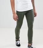 Asos Design Tall Super Skinny Jeans In Green - Green