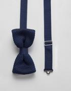 Twisted Tailor Knitted Bow Tie In Navy - Navy