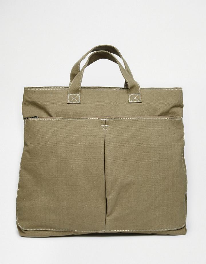 Asos Backpack With Tote Hybrid - Khaki