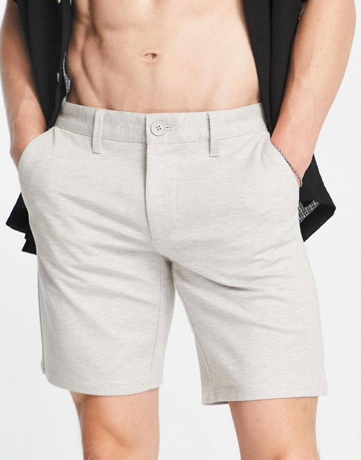 Only & Sons Smart Jersey Short In Stone-neutral