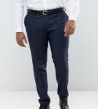 Gianni Feraud Plus Slim Fit Navy Herringbone Suit Pants - Navy
