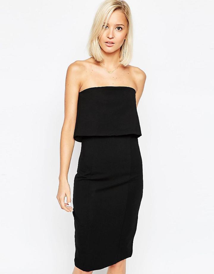 Lavish Alice Bandeau Body-conscious Midi Dress With Cropped Detail - Cobalt $48.00