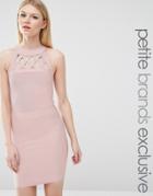 True Decadence Petite Bandage Dress With Lattice Detail - Rose Pink