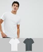 Asos Design 2 Pack T-shirt With Crew Neck Save - Multi