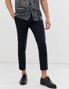 Twisted Tailor Tapered Cropped Pants In Neon Pinstripe-navy