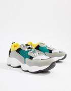 Public Desire Cheetah Black Mix Chunky Sneakers - Multi