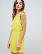 Sisley Frill Sleeve Mini Dress - Yellow