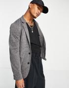 Asos Design Super Skinny Blazer In Jersey In Blue-blues