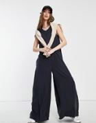 Native Youth Oversized Jumpsuit In Dark Indigo-purple