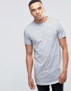 D-struct Long Line Marl T-shirt - Gray