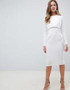 Asos Design Midi Dress With Boned Corset - White