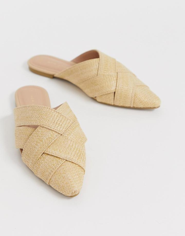 New Look Woven Mule In Off White - Cream