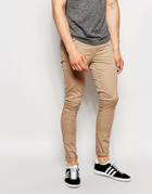 Asos Extreme Super Skinny Pants In Stone - Stone