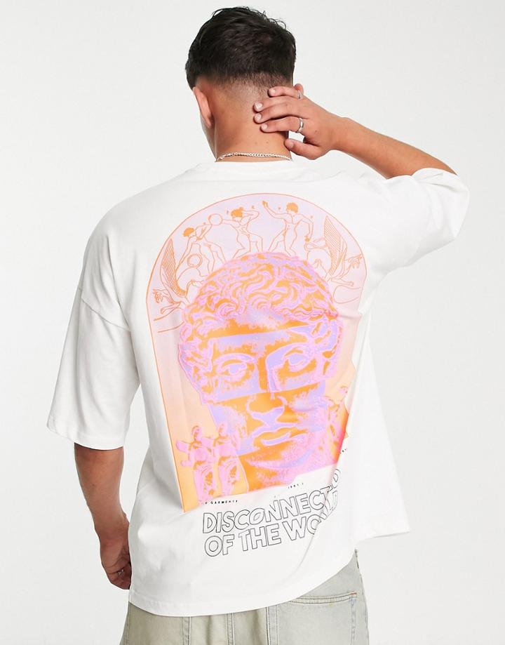 Pull & Bear Disconnected T-shirt In White