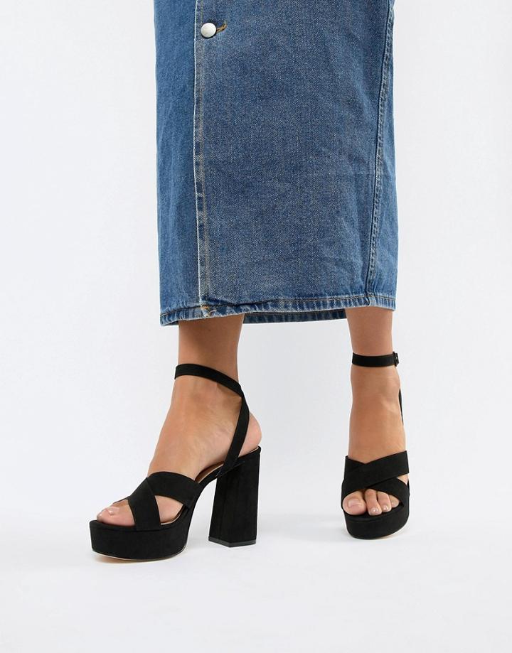 London Rebel Platform Sandals-black