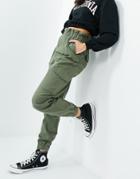 New Look Utility Cargo Pants In Khaki-green