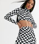 Asos Design X Christian Cowan Checkerboard Crop Top Two-piece