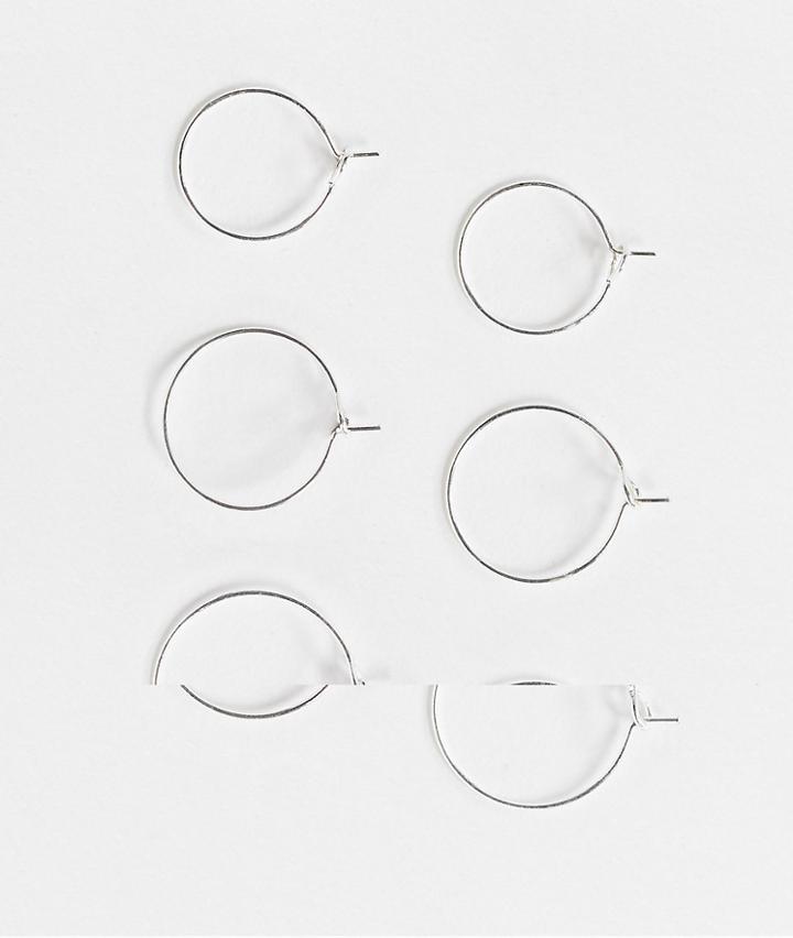 Weekday 3-pack Hooped Earring Pack In Silver