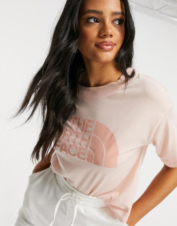 The North Face Half Dome Cropped T-shirt In Pink