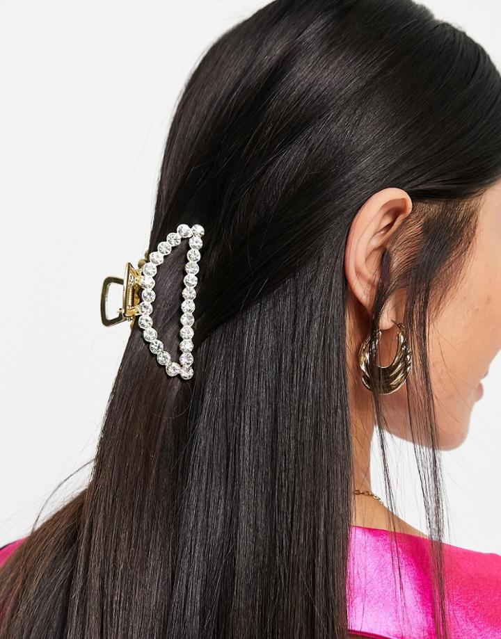 True Decadence Exclusive Rhinestone Hair Claw In Gold