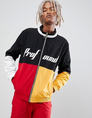 Profound Aesthetic Racing Windbreaker Track Jacket In Multi - Red