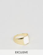 Designb London White Faux Stone Ring In Gold - Gold