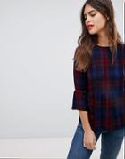 Esprit Check Print Smock Top - Multi