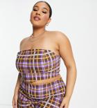 Collusion Plus Exclusive Check Bandeau Top - Part Of A Set-multi
