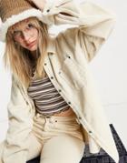 Kickers Oversized Shirt With Embroidered Pocket Logo In Cord - Part Of A Set-neutral