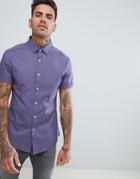 Asos Design Skinny Shirt In Purple - Purple