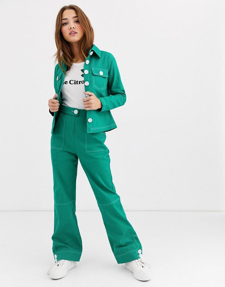 The East Order Frida Wide Leg Two-piece Pants-green