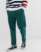 Asos Design Relaxed Chinos In Washed Green