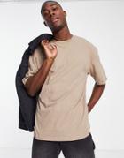Jack & Jones Originals Oversized T-shirt In Beige-neutral