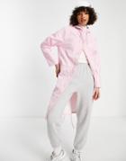 Topshop Mid Length Rain Trench With Hood In Pink