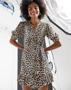 Topshop Animal Print Wrap Midi Dress In Multi